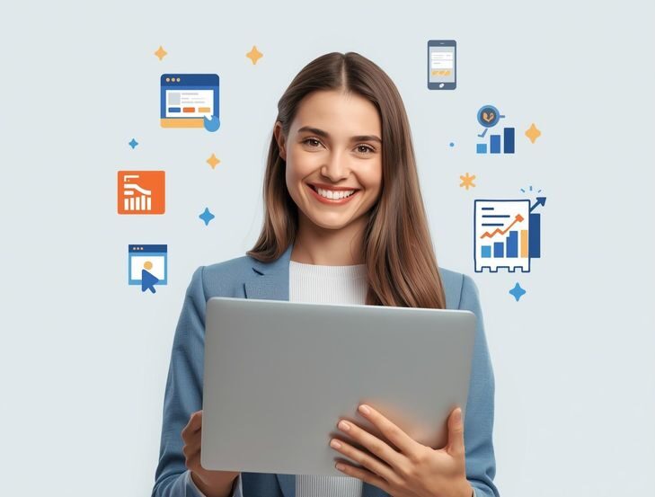 digital marketing & business growth – modern technology illustration