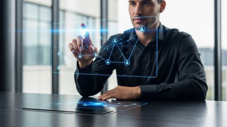 futuristic digital interface technology smart data interaction