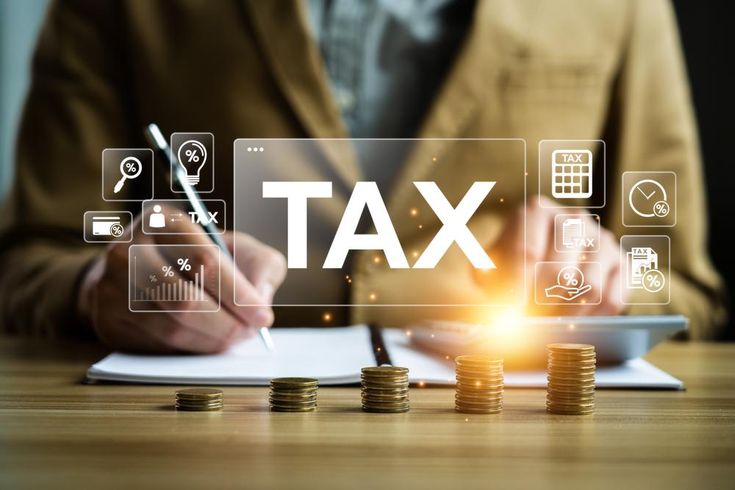 tax deduction planning concept. businessman calculating business balance prepare tax reduction. taxes paid by individuals and corporations such as vat, income tax and property tax.